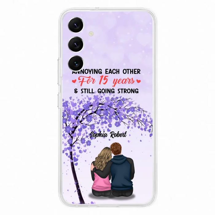 Custom Personalized Couple Phone Case - Gift Idea For Couple/Lovers - Annoying Each Other For 15 Years & Still Going Strong - Cases For iPhone & Samsung