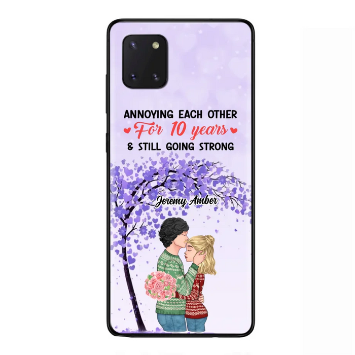 Custom Personalized Couple Kissing Phone Case - Gift Idea For Couple/Lovers - Annoying Each Other For 10 Years & Still Going Strong - Cases For iPhone & Samsung