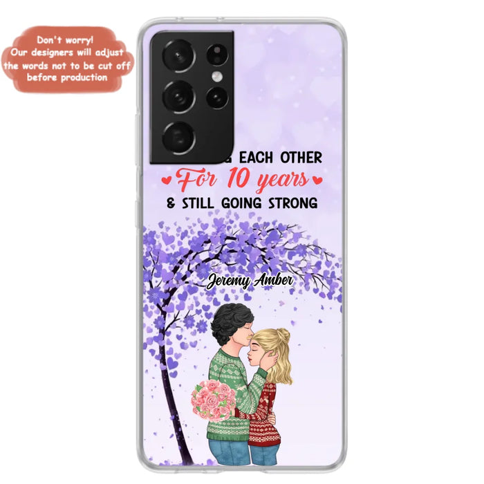 Custom Personalized Couple Kissing Phone Case - Gift Idea For Couple/Lovers - Annoying Each Other For 10 Years & Still Going Strong - Cases For iPhone & Samsung