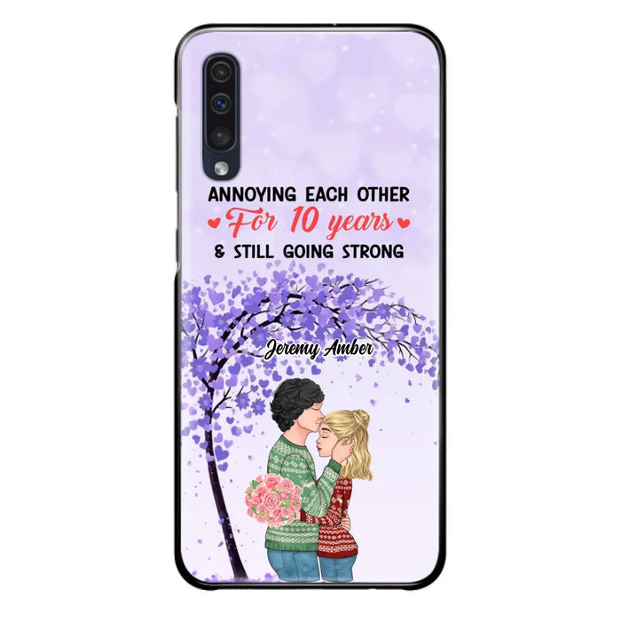 Custom Personalized Couple Kissing Phone Case - Gift Idea For Couple/Lovers - Annoying Each Other For 10 Years & Still Going Strong - Cases For iPhone & Samsung