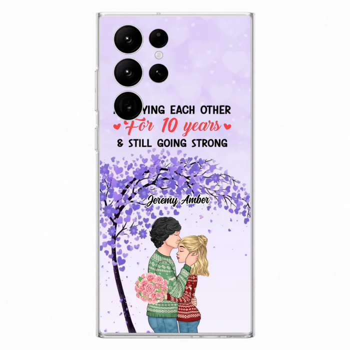 Custom Personalized Couple Kissing Phone Case - Gift Idea For Couple/Lovers - Annoying Each Other For 10 Years & Still Going Strong - Cases For iPhone & Samsung