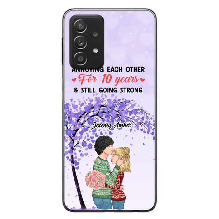 Custom Personalized Couple Kissing Phone Case - Gift Idea For Couple/Lovers - Annoying Each Other For 10 Years & Still Going Strong - Cases For iPhone & Samsung