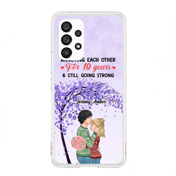 Custom Personalized Couple Kissing Phone Case - Gift Idea For Couple/Lovers - Annoying Each Other For 10 Years & Still Going Strong - Cases For iPhone & Samsung