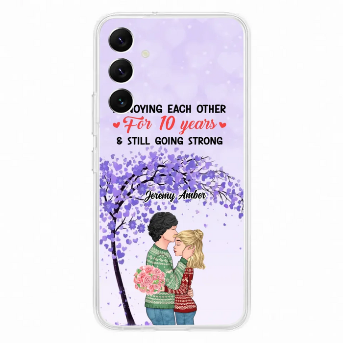 Custom Personalized Couple Kissing Phone Case - Gift Idea For Couple/Lovers - Annoying Each Other For 10 Years & Still Going Strong - Cases For iPhone & Samsung