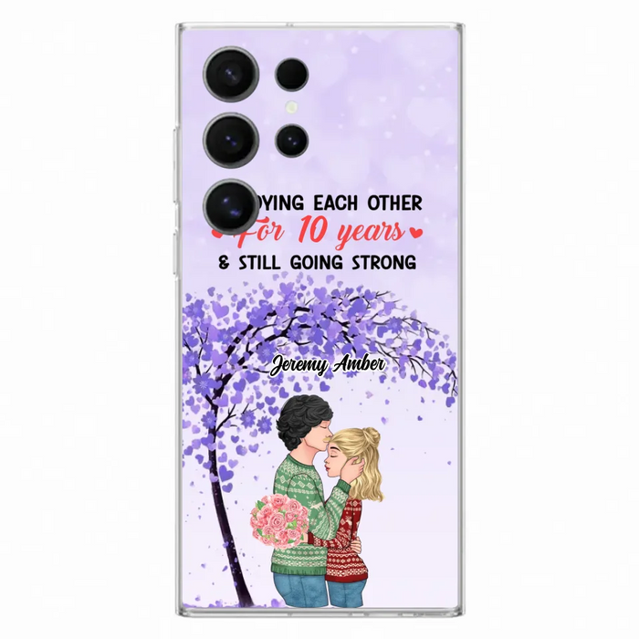 Custom Personalized Couple Kissing Phone Case - Gift Idea For Couple/Lovers - Annoying Each Other For 10 Years & Still Going Strong - Cases For iPhone & Samsung