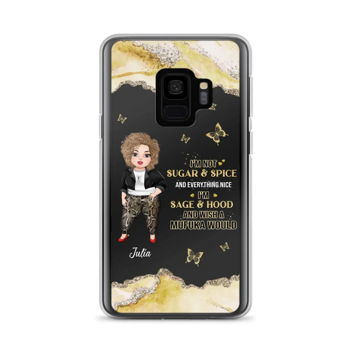 Custom Personalized Chubby Girl Phone Case for iPhone/ Samsung - Gift Idea For Friends/ Birthday - I'm Sage & Hood And Wish A Mufuka Would