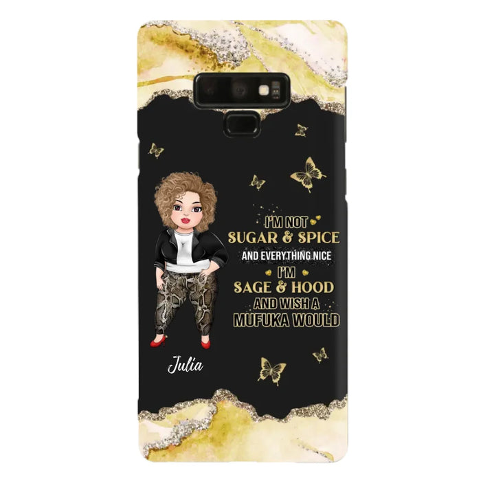 Custom Personalized Chubby Girl Phone Case for iPhone/ Samsung - Gift Idea For Friends/ Birthday - I'm Sage & Hood And Wish A Mufuka Would