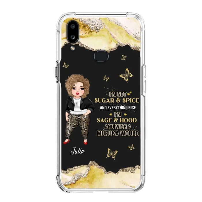 Custom Personalized Chubby Girl Phone Case for iPhone/ Samsung - Gift Idea For Friends/ Birthday - I'm Sage & Hood And Wish A Mufuka Would