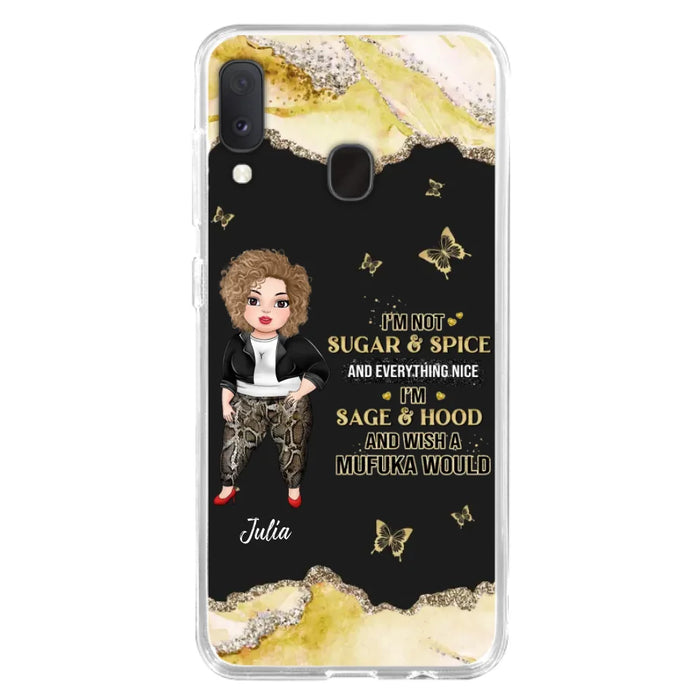 Custom Personalized Chubby Girl Phone Case for iPhone/ Samsung - Gift Idea For Friends/ Birthday - I'm Sage & Hood And Wish A Mufuka Would