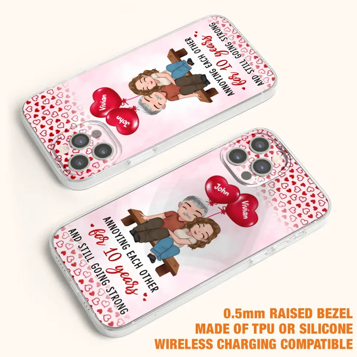 Custom Personalized Couple Phone Case - Gift Idea For Couple - Mother's Day Gift For Wife From Husband - Annoying Each Other For 15 Years And Still Going Strong - Case For iPhone & Samsung