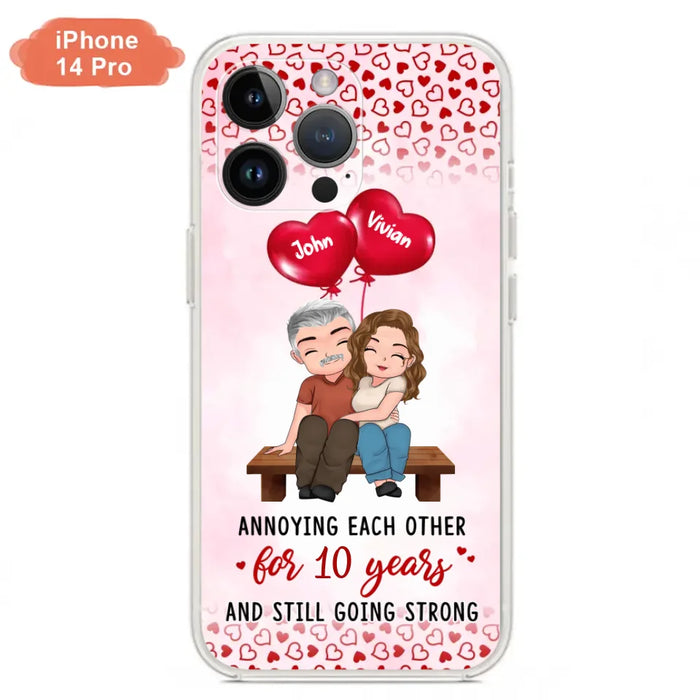 Custom Personalized Couple Phone Case - Gift Idea For Couple - Mother's Day Gift For Wife From Husband - Annoying Each Other For 15 Years And Still Going Strong - Case For iPhone & Samsung