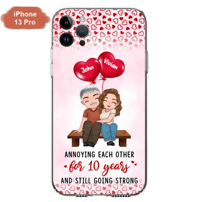 Custom Personalized Couple Phone Case - Gift Idea For Couple - Mother's Day Gift For Wife From Husband - Annoying Each Other For 15 Years And Still Going Strong - Case For iPhone & Samsung