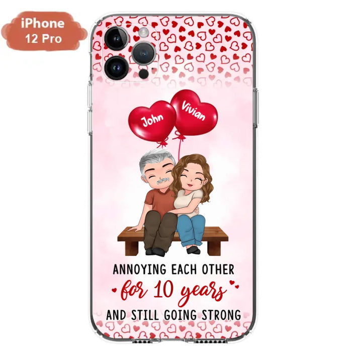 Custom Personalized Couple Phone Case - Gift Idea For Couple - Mother's Day Gift For Wife From Husband - Annoying Each Other For 15 Years And Still Going Strong - Case For iPhone & Samsung