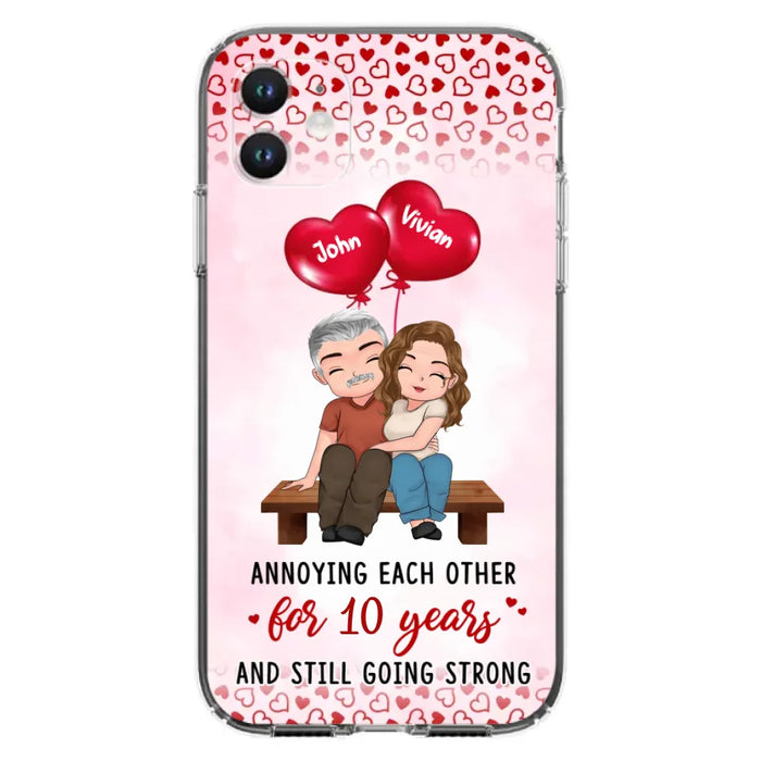 Custom Personalized Couple Phone Case - Gift Idea For Couple - Mother's Day Gift For Wife From Husband - Annoying Each Other For 15 Years And Still Going Strong - Case For iPhone & Samsung