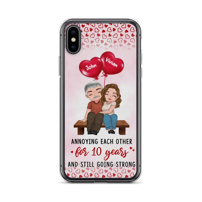 Custom Personalized Couple Phone Case - Gift Idea For Couple - Mother's Day Gift For Wife From Husband - Annoying Each Other For 15 Years And Still Going Strong - Case For iPhone & Samsung