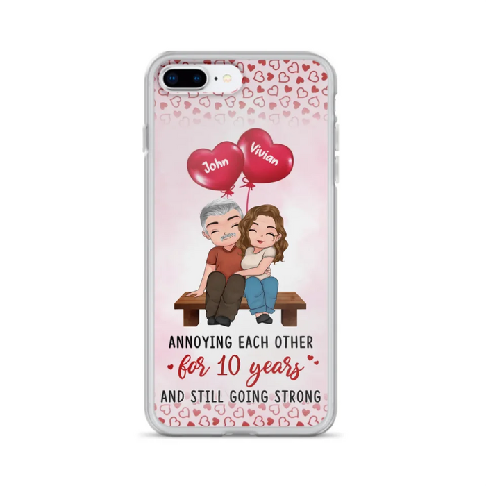 Custom Personalized Couple Phone Case - Gift Idea For Couple - Mother's Day Gift For Wife From Husband - Annoying Each Other For 15 Years And Still Going Strong - Case For iPhone & Samsung