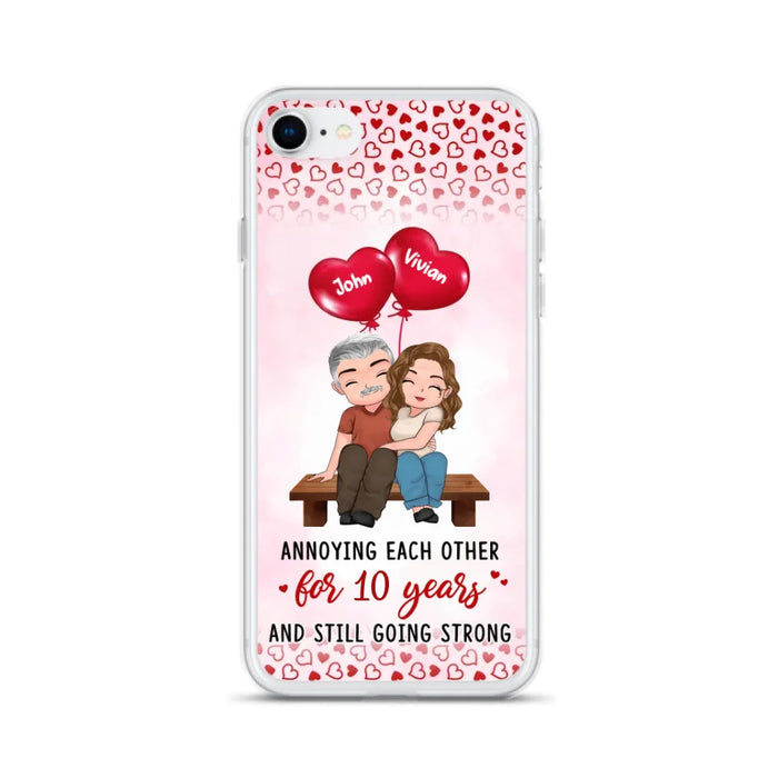 Custom Personalized Couple Phone Case - Gift Idea For Couple - Mother's Day Gift For Wife From Husband - Annoying Each Other For 15 Years And Still Going Strong - Case For iPhone & Samsung