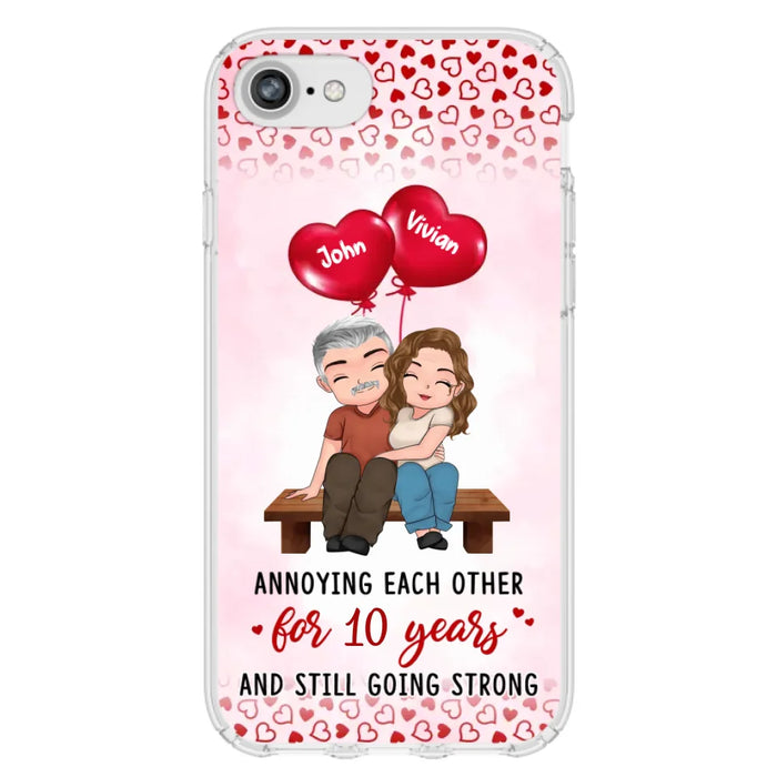 Custom Personalized Couple Phone Case - Gift Idea For Couple - Mother's Day Gift For Wife From Husband - Annoying Each Other For 15 Years And Still Going Strong - Case For iPhone & Samsung