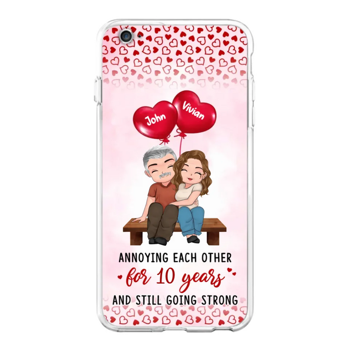 Custom Personalized Couple Phone Case - Gift Idea For Couple - Mother's Day Gift For Wife From Husband - Annoying Each Other For 15 Years And Still Going Strong - Case For iPhone & Samsung