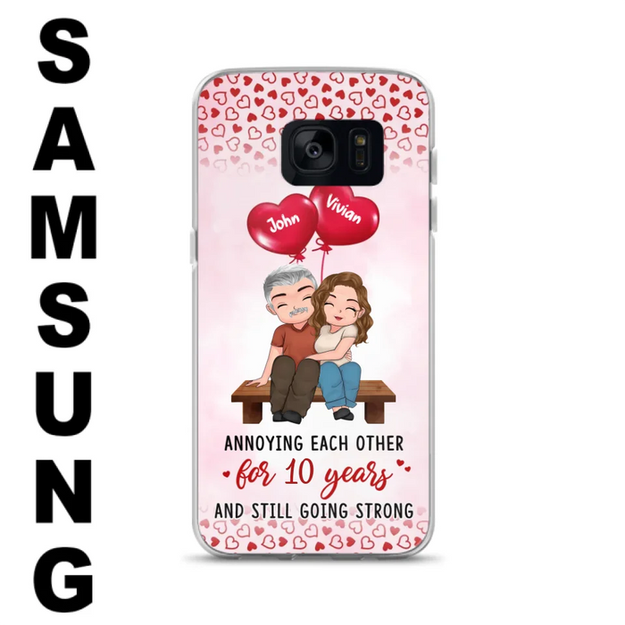 Custom Personalized Couple Phone Case - Gift Idea For Couple - Mother's Day Gift For Wife From Husband - Annoying Each Other For 15 Years And Still Going Strong - Case For iPhone & Samsung