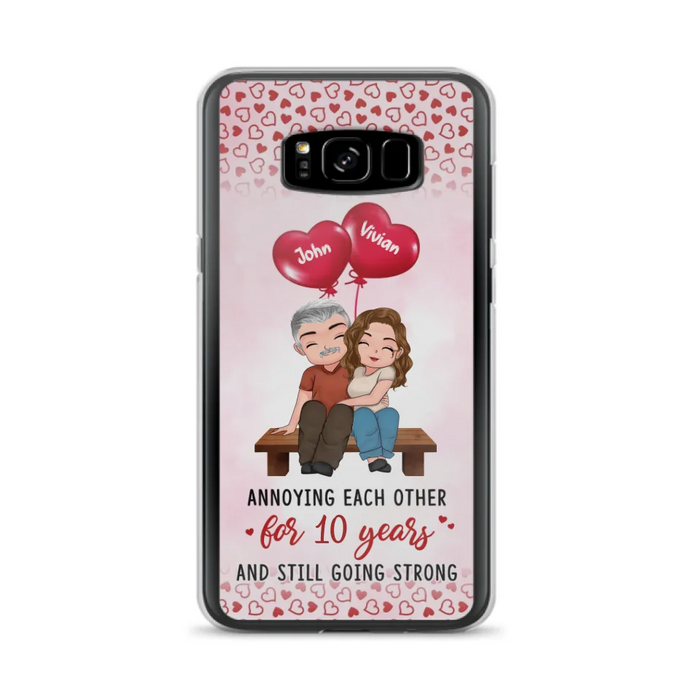 Custom Personalized Couple Phone Case - Gift Idea For Couple - Mother's Day Gift For Wife From Husband - Annoying Each Other For 15 Years And Still Going Strong - Case For iPhone & Samsung