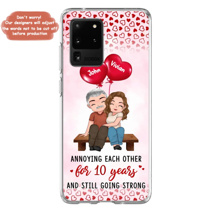 Custom Personalized Couple Phone Case - Gift Idea For Couple - Mother's Day Gift For Wife From Husband - Annoying Each Other For 15 Years And Still Going Strong - Case For iPhone & Samsung