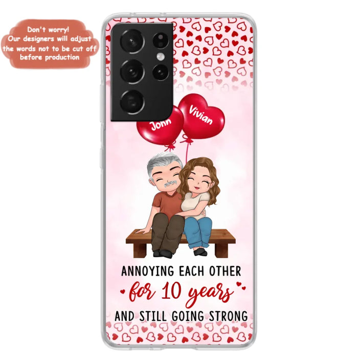 Custom Personalized Couple Phone Case - Gift Idea For Couple - Mother's Day Gift For Wife From Husband - Annoying Each Other For 15 Years And Still Going Strong - Case For iPhone & Samsung