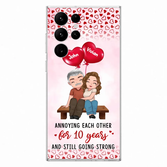 Custom Personalized Couple Phone Case - Gift Idea For Couple - Mother's Day Gift For Wife From Husband - Annoying Each Other For 15 Years And Still Going Strong - Case For iPhone & Samsung