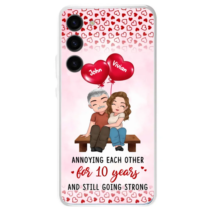 Custom Personalized Couple Phone Case - Gift Idea For Couple - Mother's Day Gift For Wife From Husband - Annoying Each Other For 15 Years And Still Going Strong - Case For iPhone & Samsung