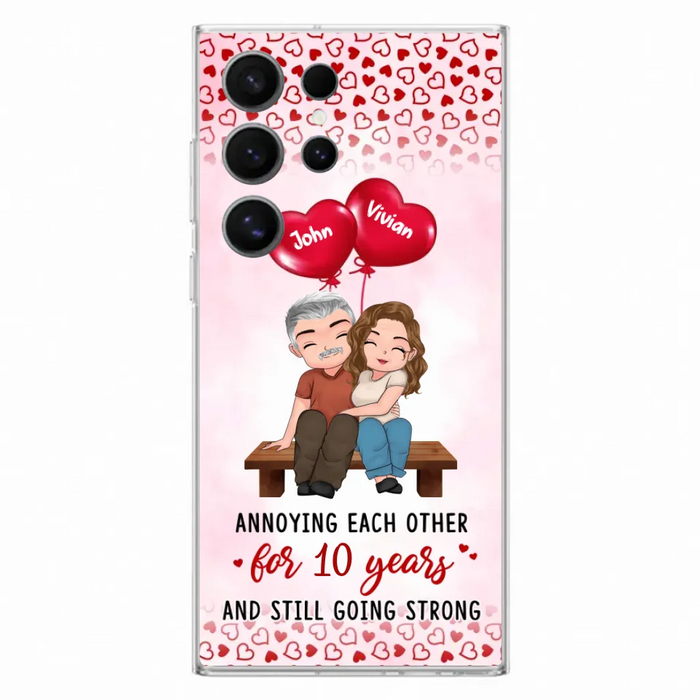 Custom Personalized Couple Phone Case - Gift Idea For Couple - Mother's Day Gift For Wife From Husband - Annoying Each Other For 15 Years And Still Going Strong - Case For iPhone & Samsung