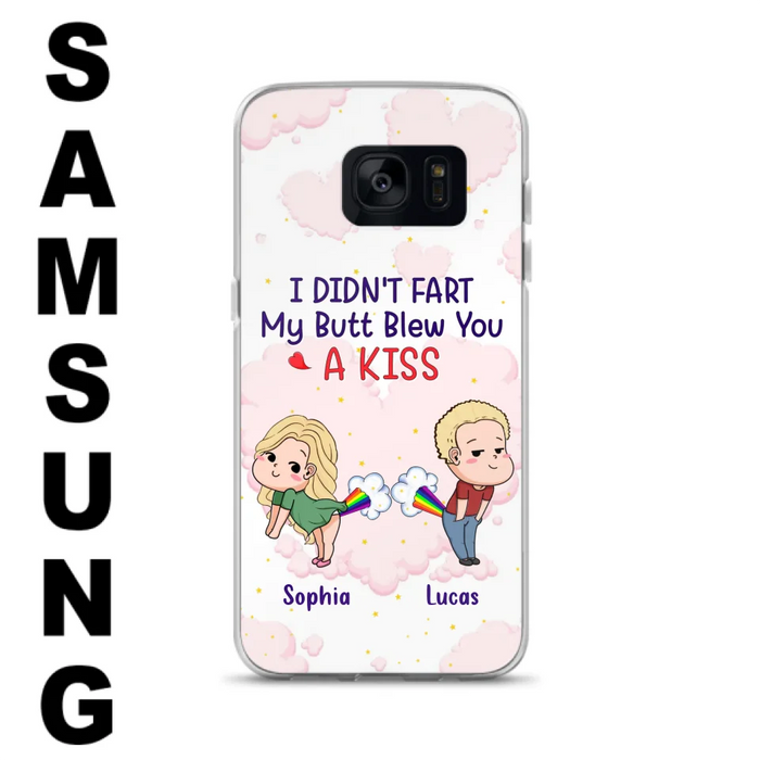 Custom Personalized Fart Couple Phone Case - Funny Valentine's Day Gift For Couple - I Didn't Fart My Butt Blew You A Kiss - Case For iPhone And Samsung