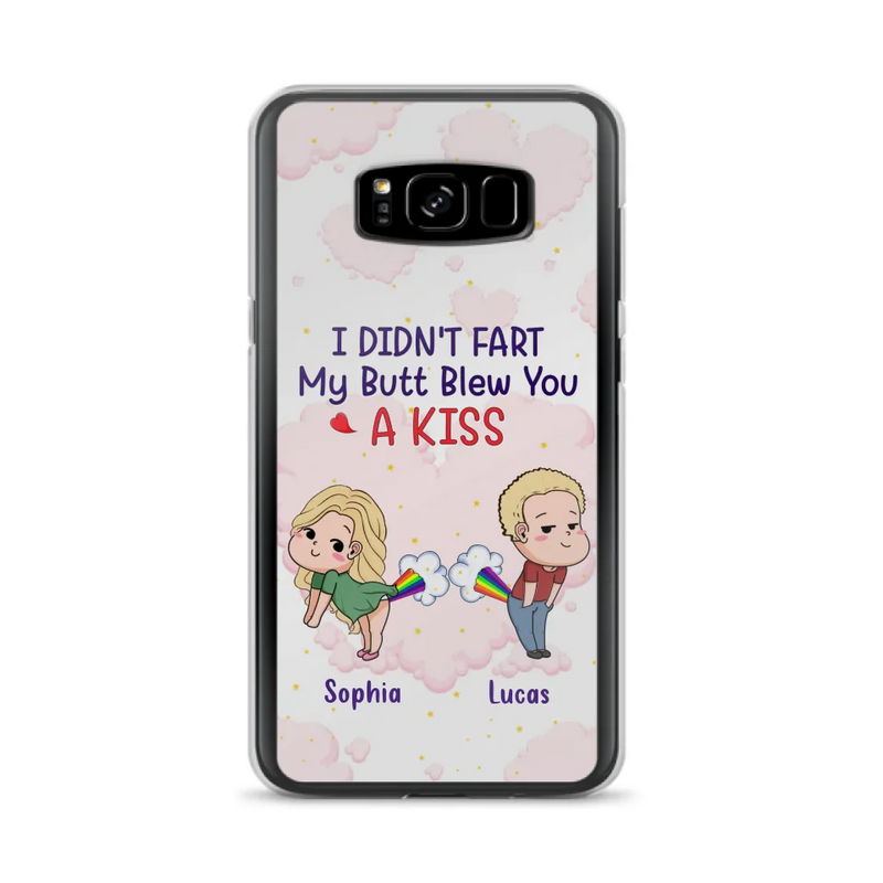 Custom Personalized Fart Couple Phone Case - Funny Valentine's Day Gift For Couple - I Didn't Fart My Butt Blew You A Kiss - Case For iPhone And Samsung