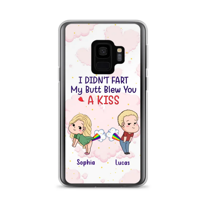 Custom Personalized Fart Couple Phone Case - Funny Valentine's Day Gift For Couple - I Didn't Fart My Butt Blew You A Kiss - Case For iPhone And Samsung