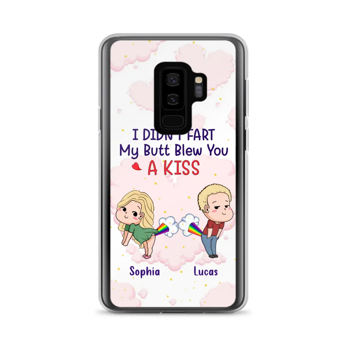 Custom Personalized Fart Couple Phone Case - Funny Valentine's Day Gift For Couple - I Didn't Fart My Butt Blew You A Kiss - Case For iPhone And Samsung