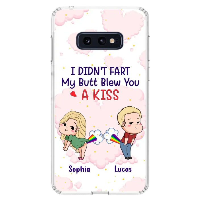 Custom Personalized Fart Couple Phone Case - Funny Valentine's Day Gift For Couple - I Didn't Fart My Butt Blew You A Kiss - Case For iPhone And Samsung