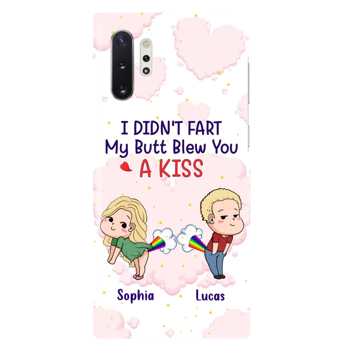 Custom Personalized Fart Couple Phone Case - Funny Valentine's Day Gift For Couple - I Didn't Fart My Butt Blew You A Kiss - Case For iPhone And Samsung