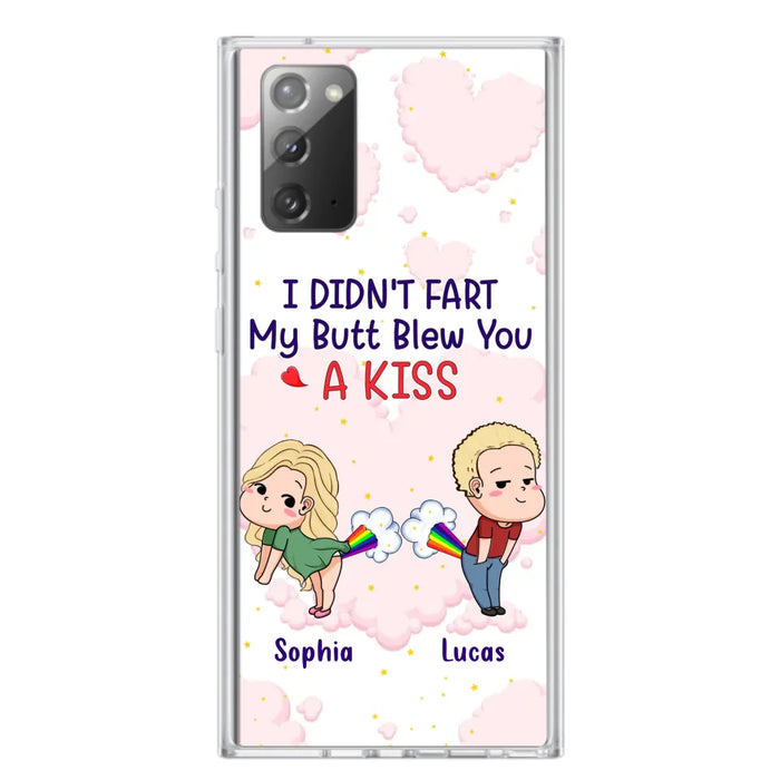 Custom Personalized Fart Couple Phone Case - Funny Valentine's Day Gift For Couple - I Didn't Fart My Butt Blew You A Kiss - Case For iPhone And Samsung