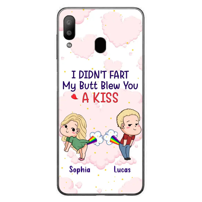 Custom Personalized Fart Couple Phone Case - Funny Valentine's Day Gift For Couple - I Didn't Fart My Butt Blew You A Kiss - Case For iPhone And Samsung