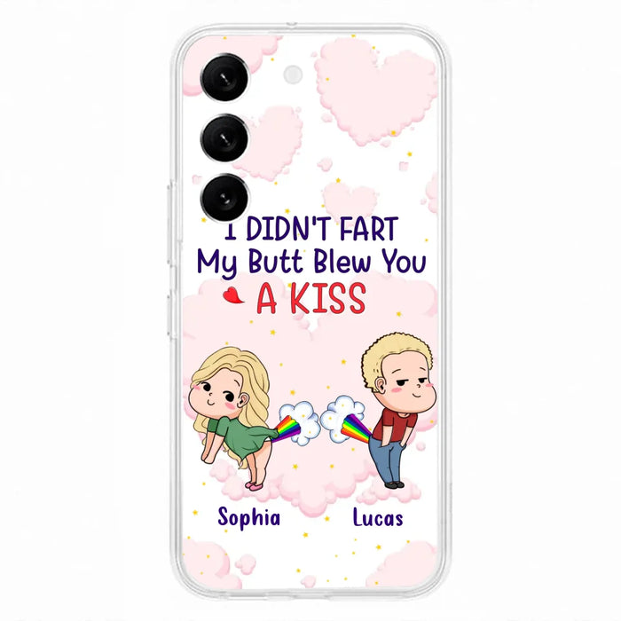 Custom Personalized Fart Couple Phone Case - Funny Valentine's Day Gift For Couple - I Didn't Fart My Butt Blew You A Kiss - Case For iPhone And Samsung