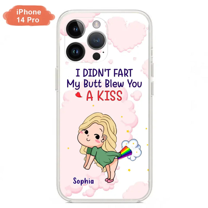 Personalized Fart Couple Phone Case - Funny Valentine's Day Gift For Couple - I Didn't Fart My Butt Blew You A Kiss - Case For iPhone And Samsung