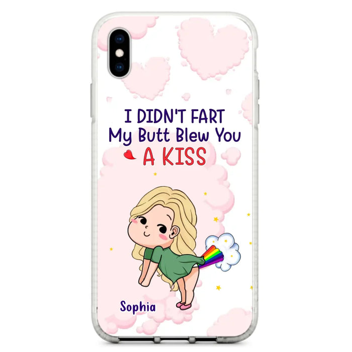 Personalized Fart Couple Phone Case - Funny Valentine's Day Gift For Couple - I Didn't Fart My Butt Blew You A Kiss - Case For iPhone And Samsung