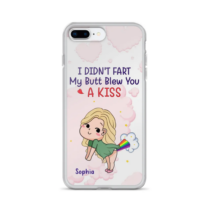 Personalized Fart Couple Phone Case - Funny Valentine's Day Gift For Couple - I Didn't Fart My Butt Blew You A Kiss - Case For iPhone And Samsung