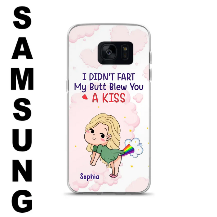 Personalized Fart Couple Phone Case - Funny Valentine's Day Gift For Couple - I Didn't Fart My Butt Blew You A Kiss - Case For iPhone And Samsung