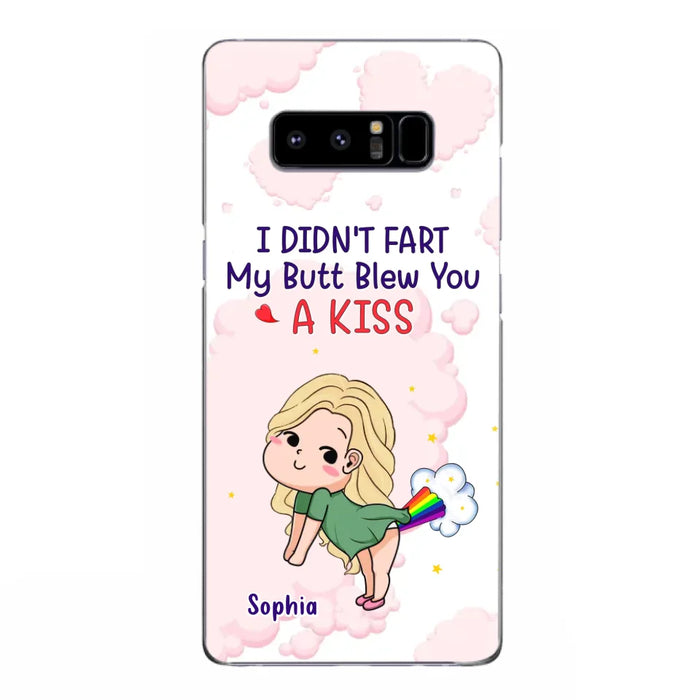 Personalized Fart Couple Phone Case - Funny Valentine's Day Gift For Couple - I Didn't Fart My Butt Blew You A Kiss - Case For iPhone And Samsung