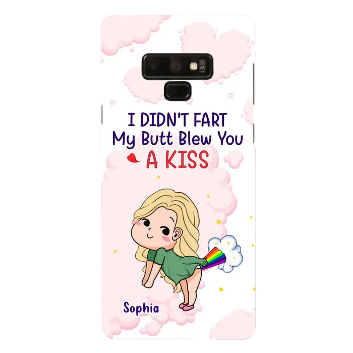 Personalized Fart Couple Phone Case - Funny Valentine's Day Gift For Couple - I Didn't Fart My Butt Blew You A Kiss - Case For iPhone And Samsung