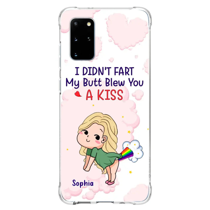 Personalized Fart Couple Phone Case - Funny Valentine's Day Gift For Couple - I Didn't Fart My Butt Blew You A Kiss - Case For iPhone And Samsung