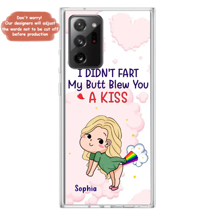 Personalized Fart Couple Phone Case - Funny Valentine's Day Gift For Couple - I Didn't Fart My Butt Blew You A Kiss - Case For iPhone And Samsung