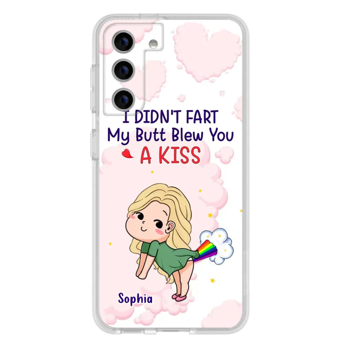 Personalized Fart Couple Phone Case - Funny Valentine's Day Gift For Couple - I Didn't Fart My Butt Blew You A Kiss - Case For iPhone And Samsung