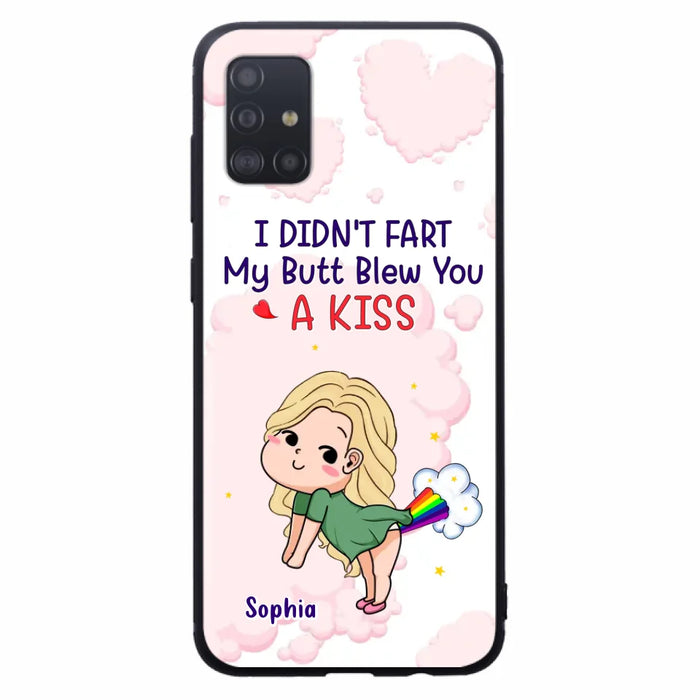 Personalized Fart Couple Phone Case - Funny Valentine's Day Gift For Couple - I Didn't Fart My Butt Blew You A Kiss - Case For iPhone And Samsung