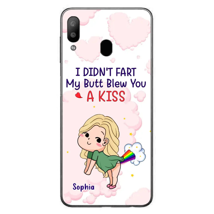 Personalized Fart Couple Phone Case - Funny Valentine's Day Gift For Couple - I Didn't Fart My Butt Blew You A Kiss - Case For iPhone And Samsung